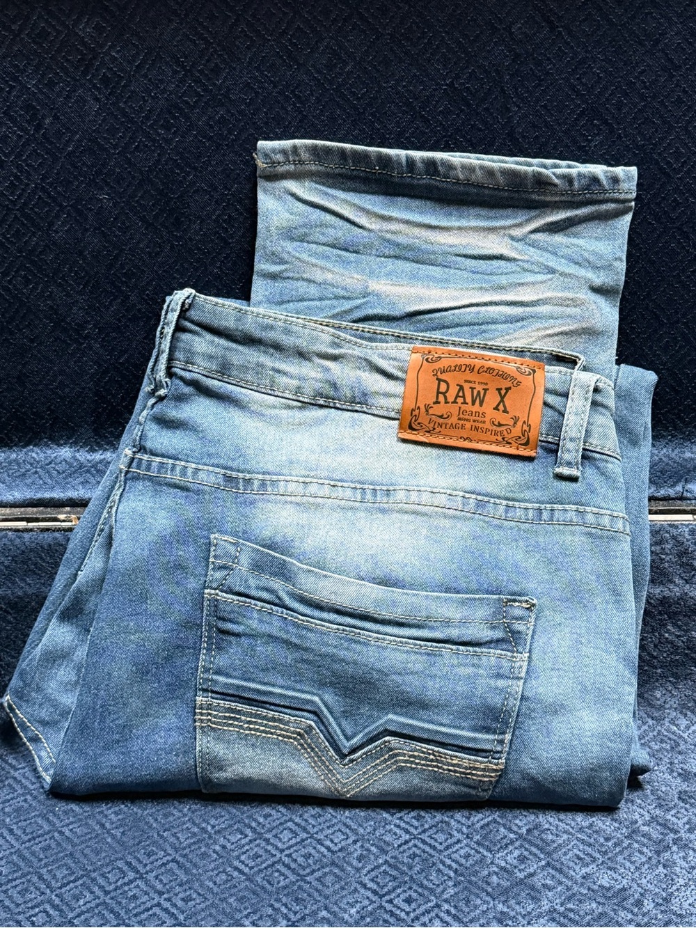 Raw X Slim Straight Men's Light Blue Jeans